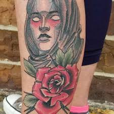 Lady Death tattoo, done by Mikey at 5 Point Studios, Des Moines, IA :  r/tattoos