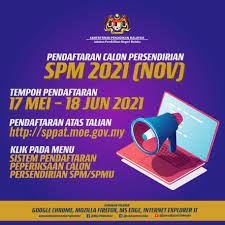 Pelajar penerapan diploma semester 3 uitm ke ijazah sarjana muda uitm. Jabatan Pendidikan Negeri Melaka Pendaftaran Calon Persendirian Peperiksaan Spm 2021 Nov Tempoh Pendaftaran 17 Mei 18 Jun 2021 Permohonan Boleh Dilakukan Secara Atas Talian Di Pautan Http Sppat Moe Gov My Jpnmelakajenamakerajaanno1