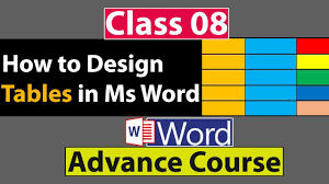 How To Design Tables In Ms Word In 2020 Words Ms Word Table Design