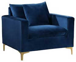 Naomi Velvet Chair Gold And Chrome Leg Set Contemporary Armchairs And Accent Chairs By Meridian Furniture Armchair Furniture Upholstered Seating
