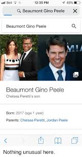 Peele broke the couple's nuptials news that april on an episode i am married to actress chelsea peretti, peele said during a segment in which he and key shared trivia about each other to help people tell them apart. Bell 1235 Pm 45 Q Beaumont Gino Pe Ele Beaumont Gino Peele Beaumont Gino Peele Chelsea Peretti S Son Born 2017 Age 1 Year Parents Chelsea Peretti Jordan Peele è¥¿ Chelsea Meme On Me Me