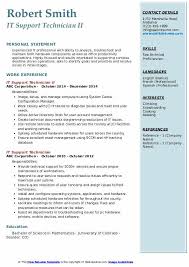 There are two resume introductions that generally work best for people working in it, and they're called career. It Support Technician Resume Samples Qwikresume