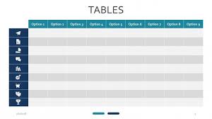 Moreover, the attached floating dialogues give you more detailed instruction. Tables Free Powerpoint Template