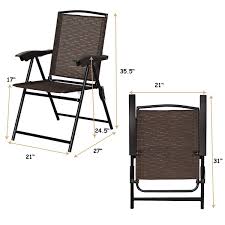 4 Pcs Folding Sling Chairs With Steel Armrest And Adjustable Back 115 95 Free Shipping These 4 Folding Ch Adjustable Chairs Sling Chair Patio Furniture Sets