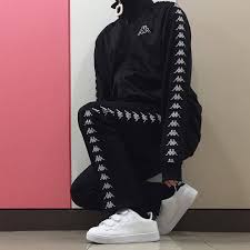 Black And Yellow Kappa Tracksuit 