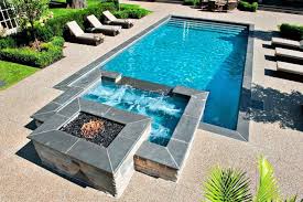 Pool With Spa Designs Geometric Pool And Jacuzzi For Small Yard Swimming Pools Backyard Pools For Small Yards Geometric Pool