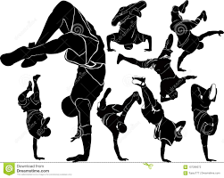 Collection Breakdance Break Dance. Silhouettes Breakdancer On A ...