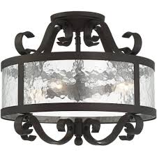 Franklin Iron Works Ceiling Light Semi Flush Mount Fixture Black Bronze Scroll 16 1 2 Wide 4 Light Water Glass Bedroom Kitchen Target