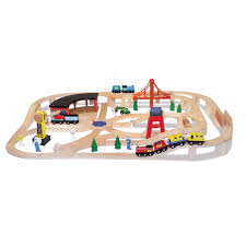 Melissa Doug Deluxe Wooden Railway Train Set 130 Pc Wooden Train Set Wooden Train Kids Train Set