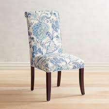 Angela Indigo Floral Dining Chair With Espresso Wood Outdoor Lounge Chair Cushions Dining Chairs Blue Dining Chair