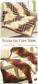 The log cabin block is a favorite among many quilters. Autumn Log Cabin Throw Blanket Crochet Ck Crafts