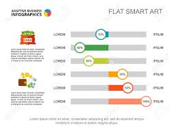five columns bar chart business data percent timeline diagram