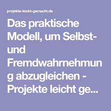 Das Praktische Modell Um Selbst Und Fremdwahrnehmung Abzugleichen Projekte Leicht Gemacht Wahrnehmung Praktisch Lernen