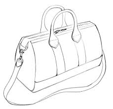 Black And White Bag Outline Handbag Tattoo Drawing Bag Bag Illustration Bags Designer