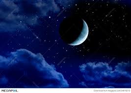 Crescent Moon Stars Night Sky Stock Photo 24616210 - Megapixl