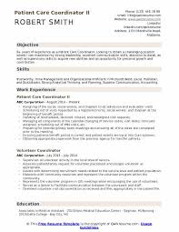Patient Care Coordinator Resume Samples Qwikresume