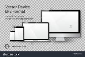 Realistic Computer Monitor Laptop Tablet And Smart Phone With White Screen Isolated On Transparent Background Can Us In 2020 Computer Tablet Laptop Computer Monitor