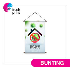 A light cotton, woolen, or synthetic cloth used for making flags. Bunting Fresh Print