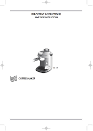 Switched off when the machine is not in use. Delonghi Ec7 Ec5w Owner S Manual Manualzz