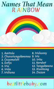 Rainbow Names Baby Names That Mean Rainbow Baby Names Rainbow Names Names