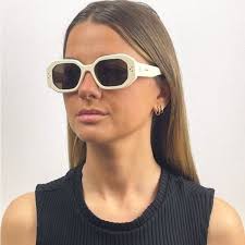 NEW Celine Sunglasses BOLT 3 DOTS CL40255I 25E Acetate Shiny Solid Ivory  Brown