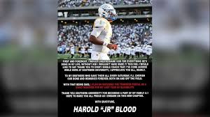 Harold Blood, Jr., Southern U. starting quarterback for most of 2023,  enters transfer portal