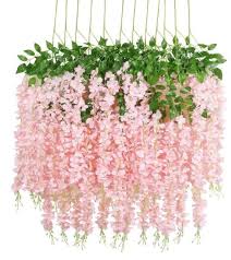 Silk And Plastic Package Included 12x Artificial Flowers Vines Size Of Each Fake Flower Vine About 3 Artificial Flowers Vines Wedding Decor Hanging Flowers