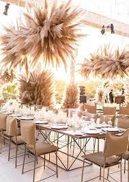 Luxury Wedding Tablescape Pampas Grass Wedding Reception Decor For The Boho Glam Bride Table Tablese Grass Wedding Tropical Wedding Inspiration Grass Decor