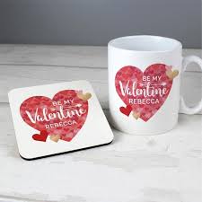 What is the best valentines gift for wife? Personalised Valentine S Day Confetti Hearts Mug Coaster Set Valentines Mugs Personalized Valentine Gifts Personalized Valentines