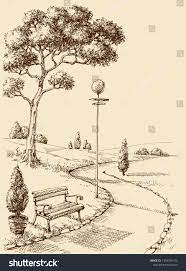 City Park Alley And Bench Hand Drawing Sponsored Ad Alley Park City Drawing City Drawing Art Drawings Sketches Simple Drawings
