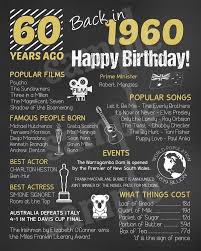 Back In 1960 Australia 60 Years Ago Chalkboard Printable Jpg Etsy Mom Birthday Crafts 60 Years Ago 60th Birthday Party