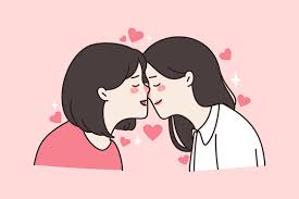 Lesbians Kiss Vector Art PNG Images | Free Download On Pngtree