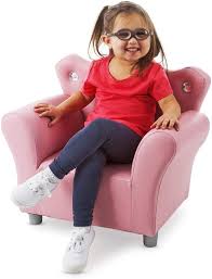 Melissa & Doug Child's Crown Armchair, Pink Faux Leather Children's  Furniture (Armchair for Kids, 17.5” H