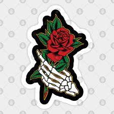 May 05, 2016 · flower carrier (1935) this painting is one of the most famous depictions of the struggle of a common worker living in a capitalist society.rivera uses vibrant colors to depict a common man on all fours, finding it difficult to carry the load of an oversized basket of flowers. Skeleton Hand Holding Rose Rose Tattoo Sticker Teepublic