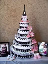 Paris Themed Baby Shower Eiffel Tower Diaper Cake Paris Baby Shower Baby Shower Baby Girl Shower Themes