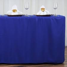 6ft Royal Blue Fitted Polyester Rectangular Table Cover Royal Blue Wedding Decorations Blue Wedding Decorations Flower Table Decorations
