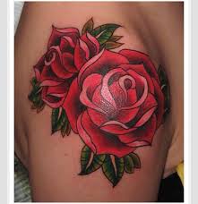 Traditional Style Rose Tattoo Traditional Rose Tattoos Rose Shoulder Tattoo Tattoos