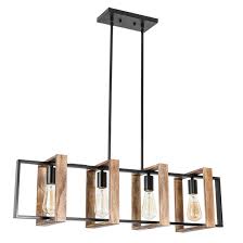 Rona carries indoor lighting for your electricity and lighting renovation/decorating projects. Lumirama Weston 4 Light Pendant Light 60 W Wood 3667 04 Blk Rona