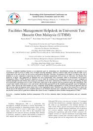 See more of universiti tun hussein onn malaysia uthm on facebook. Pdf Facilities Management Helpdesk In Universiti Tun Hussein Onn Malaysia Uthm