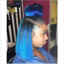 Black And Blue Bob Wig Pin On Laid