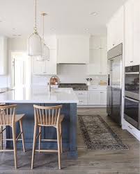 Hudson Valley Lighting On Instagram We Love Unexpected Pops Of Color Like This Gorgeous Blue Island Country Kitchen Designs Kitchen Design Country Kitchen