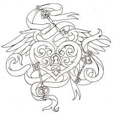 It's easy to make these floral heart coloring pages — featuring beautiful flower patterns — completely unique! Key To My Heart Tattoo By Metacharis Coloring Pages Coloring Home