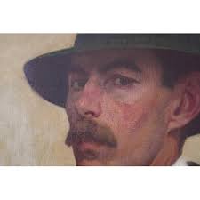 Harold KNIGHT (1874-1961) Portrait of the artist Robert Morson Hughes  (1873-1953) Circa 1915/16 Oi