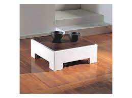 Square Coffee Table With Wooden Top Stone Base Idfdesign