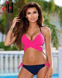 Item Type Bikinis Set Support Type Underwire Model Number V68 With Pad Yes Waist Low Waist Material Polyester S Bikinis Women Swimsuits Halter Bikini Set
