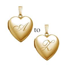 Solid 14k Yellow Gold Initial Heart Photo Locket Pg83533