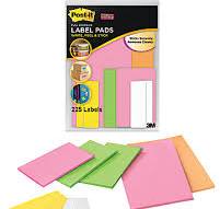 Post-it® Super Sticky Removable Label Pads, Square And Rectangle, Assorted  Sizes/Assorted Colors, 25 Labels Per Pad, Pack Of 9 Pads