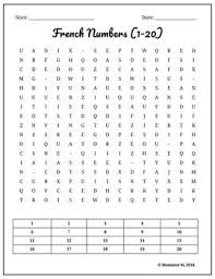 French Numbers Crossword Puzzle Word Search Les Nombres French Numbers French Language Learning French Language Lessons