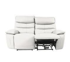 La forme, le volume et le nombre de places. Canape 2 Places 2 Relax Electriques Evogg Cuir Et Croute Blanc Canape But