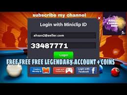 The unique id is, as the name itself says, a unique set of numbers associated to each account. 8 Ball Pool Free Legendary Account Email And Password Mp3 Free Download